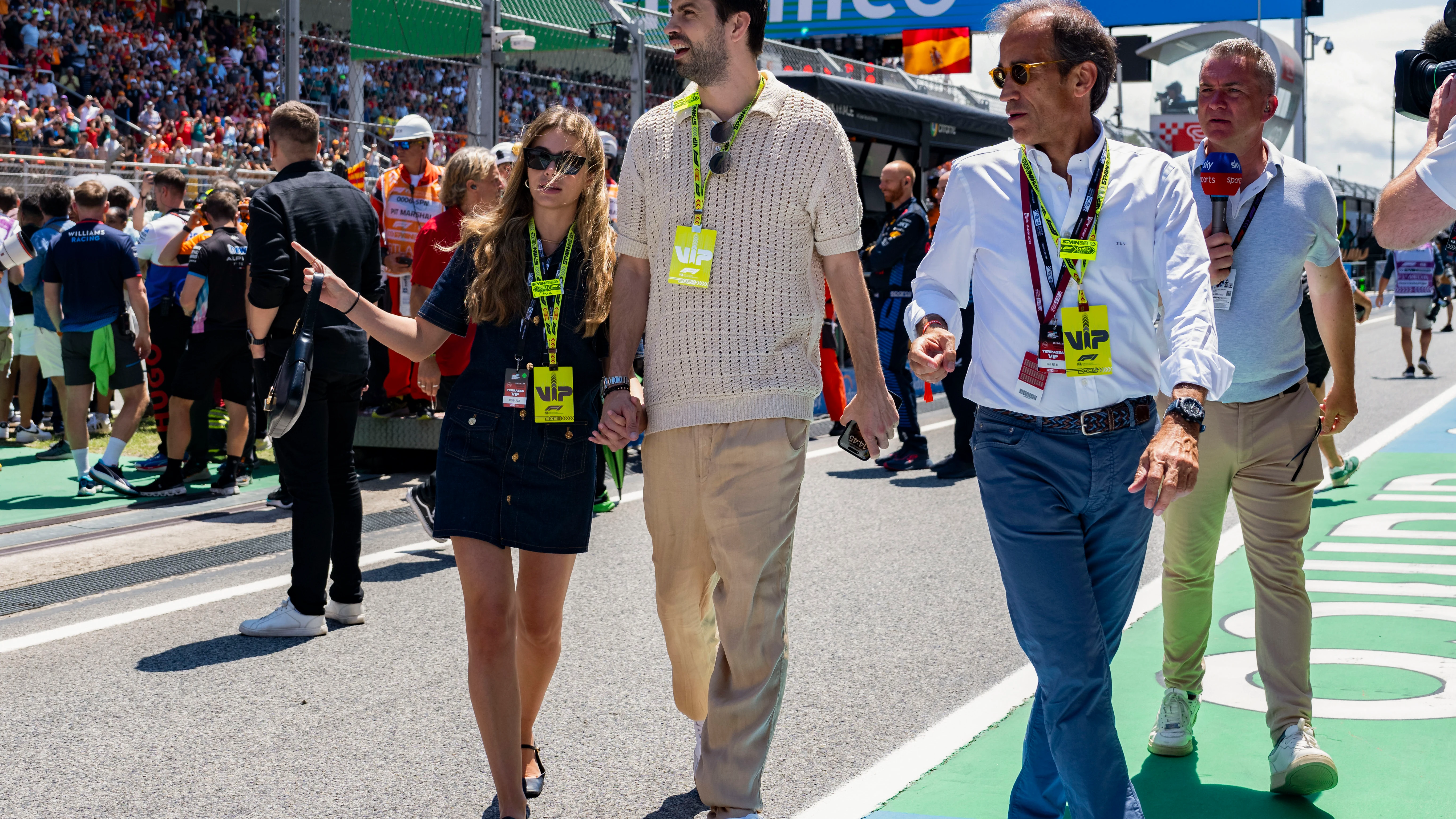 Gerard Piqué y su pareja, Clara Chía, en el GP de España de Fórmula 1