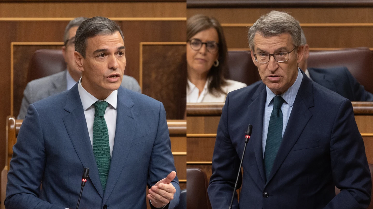 Pedro Sánchez y Alberto Núñez Feijóo durante la sesión de control al Gobierno en el Congreso. Pedro Sánchez y Alberto Núñez Feijóo durante la sesión de control al Gobierno en el Congreso.