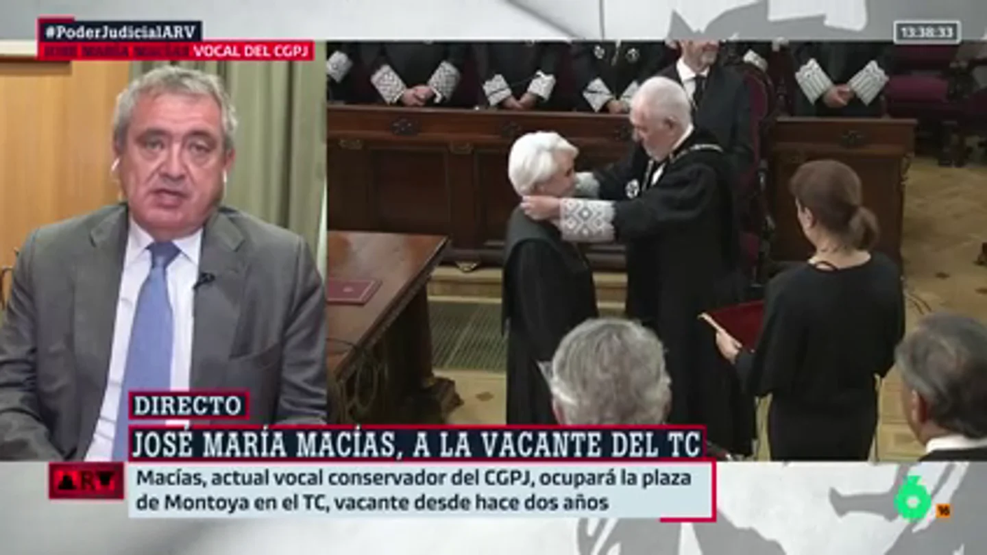 El nuevo magistrado del TC, José María Macías, ve "esperanzado" el cambio de modelo en la Justicia: "Puede contribuir a la despolitización de la imagen del CGPJ" El nuevo magistrado del TC, José María Macías, ve "esperanzado" el cambio de modelo en la Justicia: "Puede contribuir a la despolitización de la imagen del CGPJ"