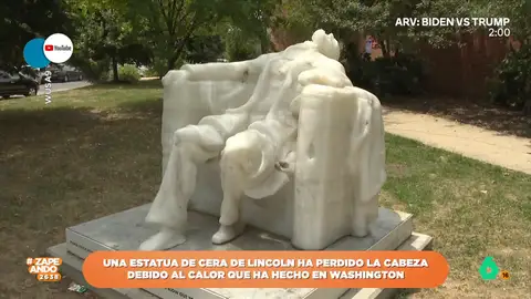  Una estatua de cera de Lincoln pierde la cabeza en Washington por el calor