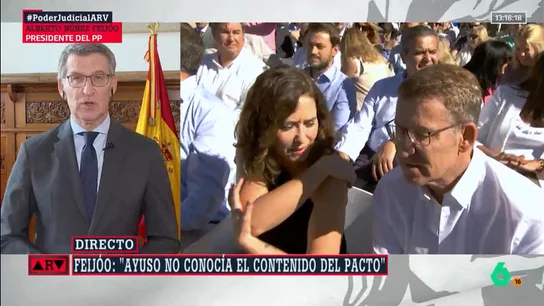 Feijóo desvela la intrahistoria del pacto del CGPJ y sus conversaciones con Ayuso: "La lealtad fue clave" Feijóo desvela la intrahistoria del pacto del CGPJ y sus conversaciones con Ayuso: "La lealtad fue clave"