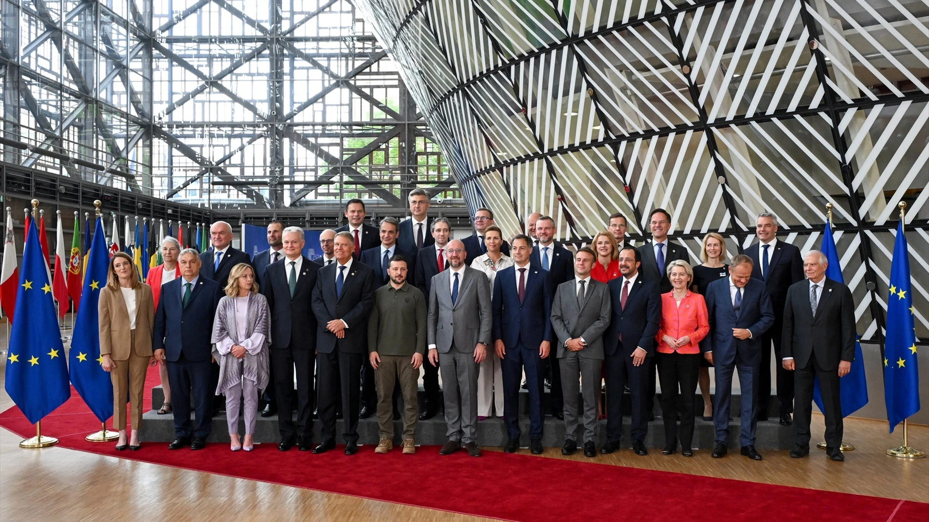 Foto de familia de la cumbre de líderes del Consejo Europeo en la capital de Bélgica, Bruselas