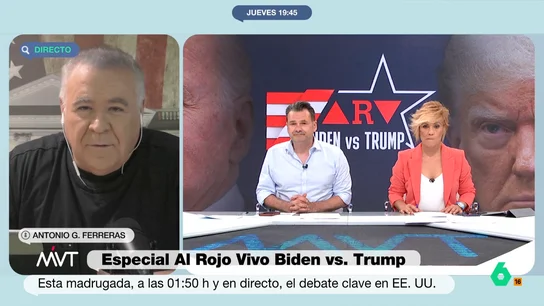 Ferreras, sobre el debate entre Biden y Trump: "Nunca jamás habíamos vivido un cara a cara de estas características" Ferreras, sobre el debate entre Biden y Trump: "Nunca jamás habíamos vivido un cara a cara de estas características"