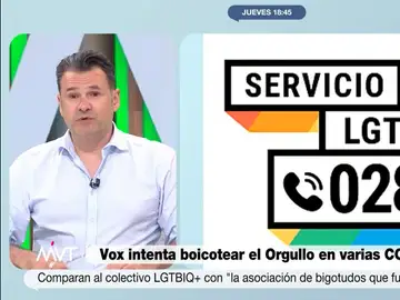 Iñaki López responde a Vox tras burlarse del teléfono contra la LGTBIfobia: &quot;Para los señoros homófobos estaría bien poner uno&quot;