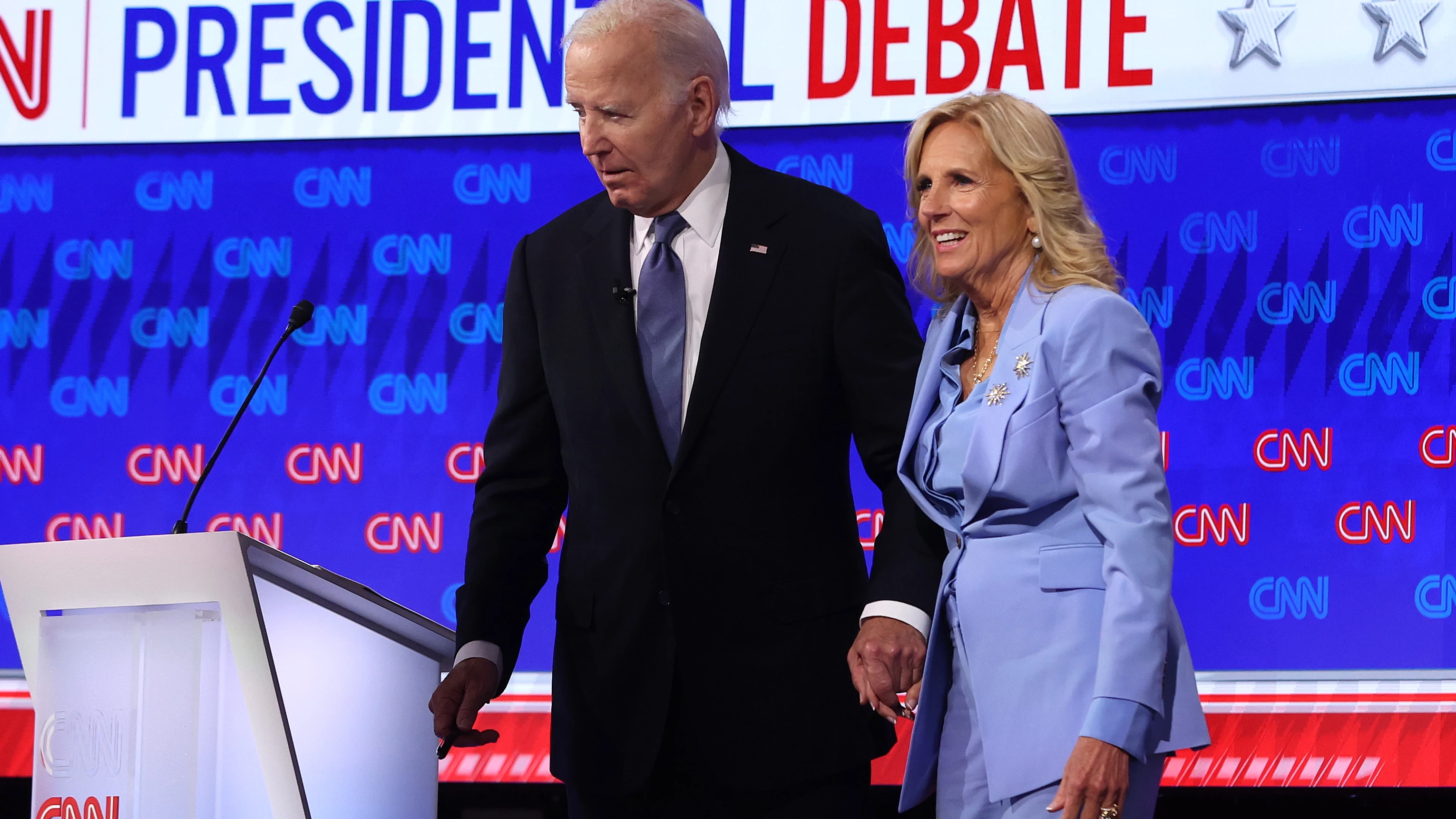 Joe y Jill Biden abandonan el debate contra Donald Trump