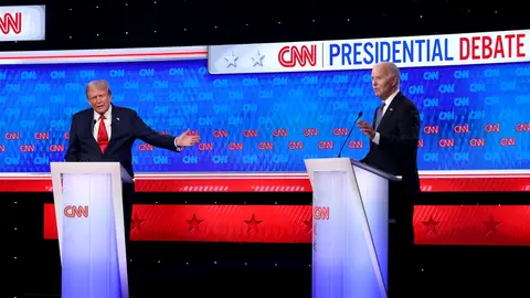Donald Trump y Joe Biden, durante su debate