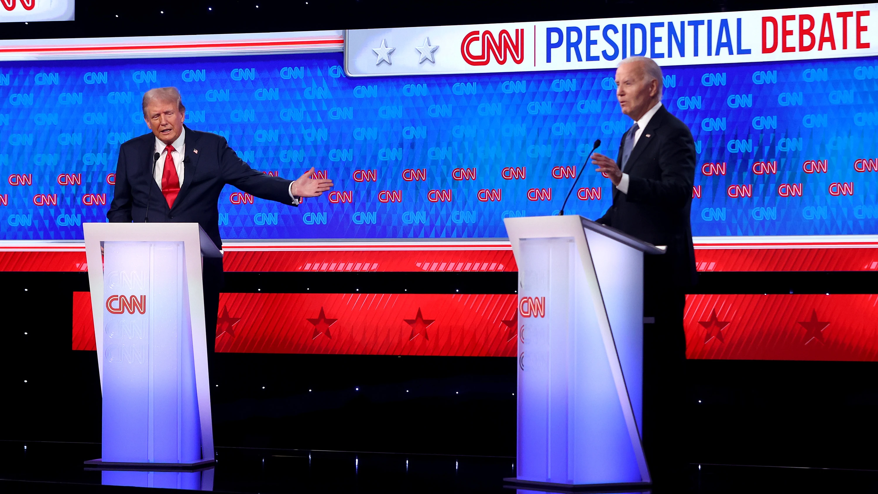 Donald Trump y Joe Biden, durante su debate