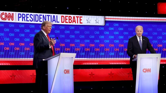 Donald Trump y Joe Biden, durante su debate presidencial Donald Trump y Joe Biden, durante su debate presidencial