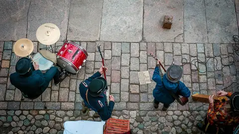 Músicos callejeros en Helsinki Músicos callejeros en Helsinki