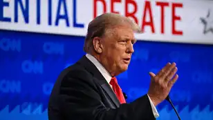 Donald Trump en el debate contra Joe Biden