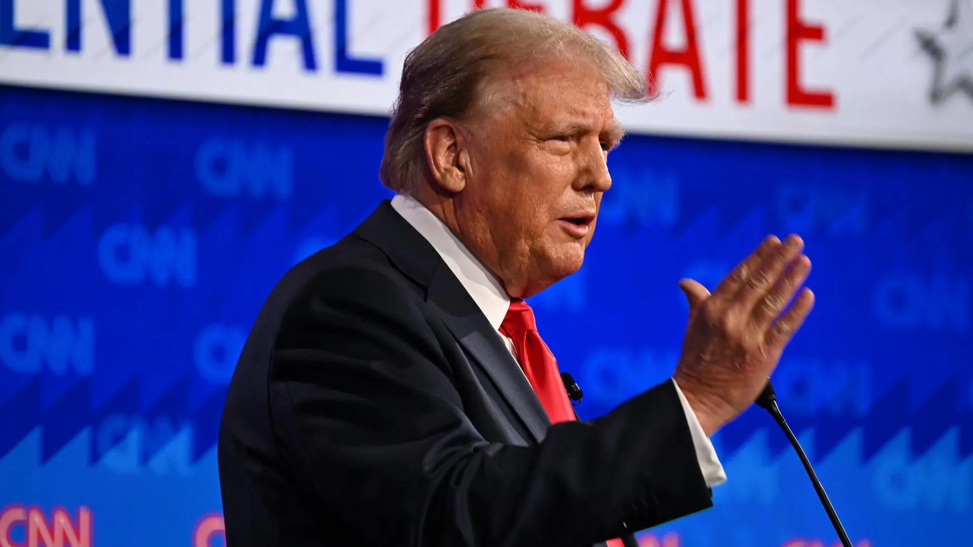 Donald Trump en el debate contra Joe Biden