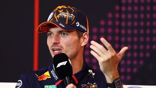 Verstappen, en rueda de prensa Verstappen, en rueda de prensa