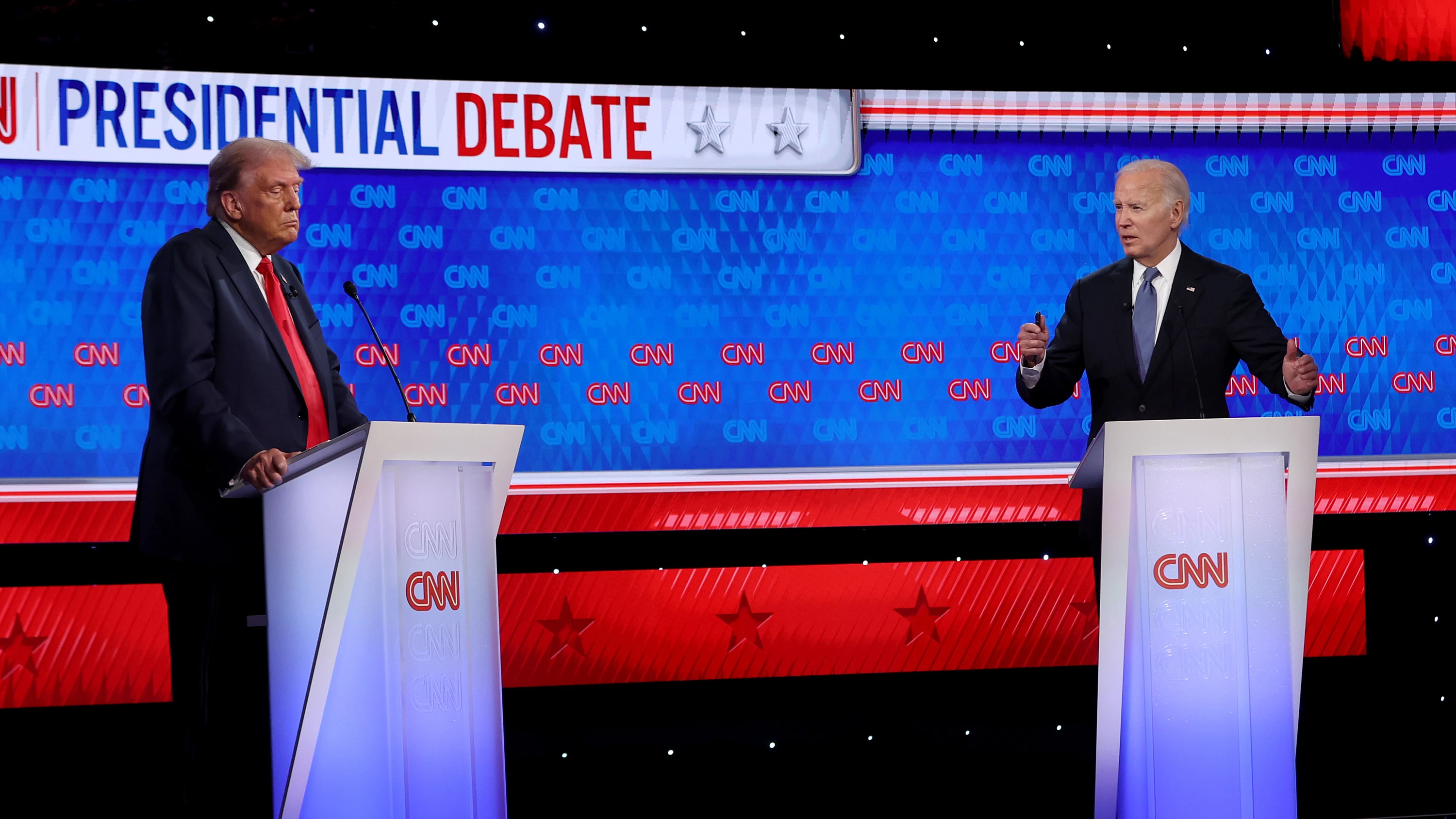 Donald Trump y Joe Biden, durante su debate en CNN