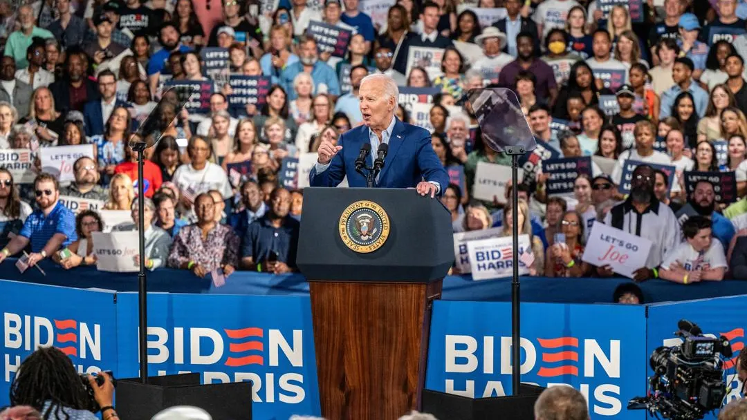 Joe Biden durante un evento de campaña en el estado de Carolina del Norte
