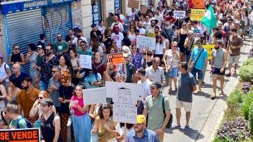 Manifestación en Málaga contra los pisos turísticos