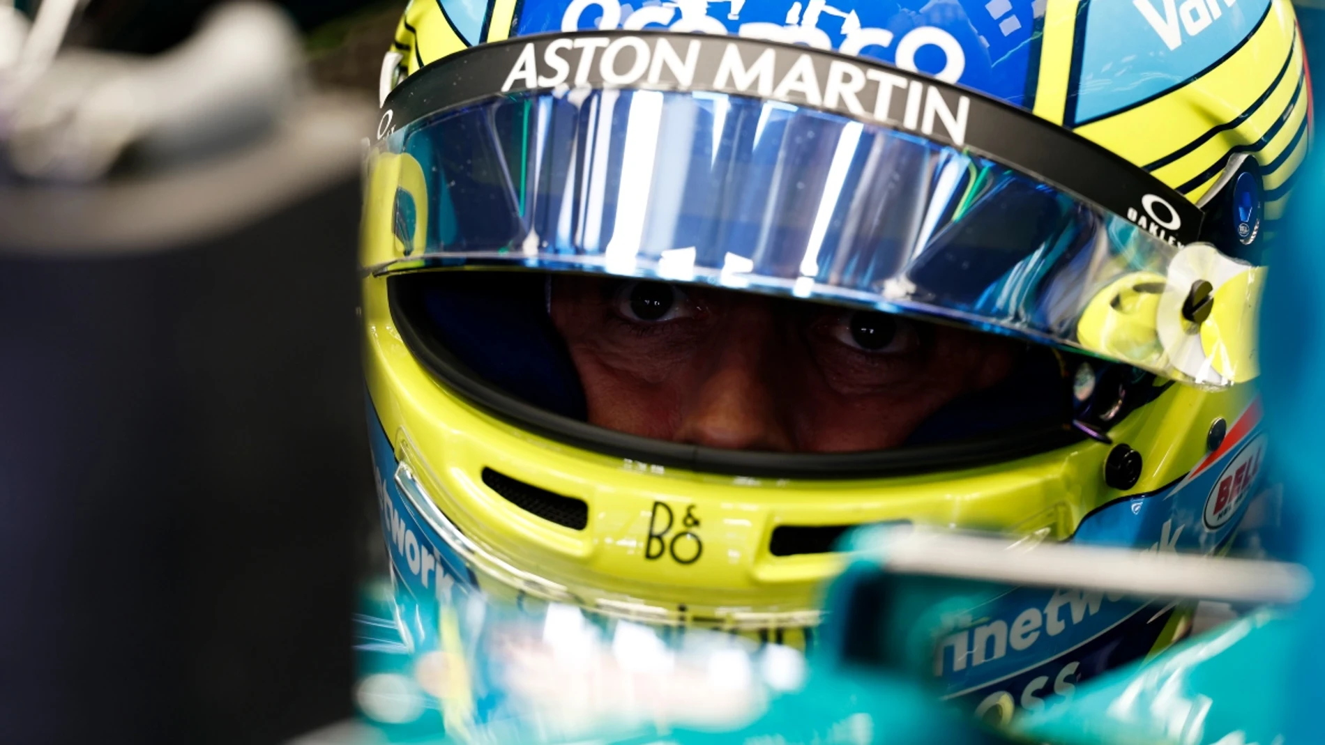 Fernando Alonso, en el cockpit del Aston Martin