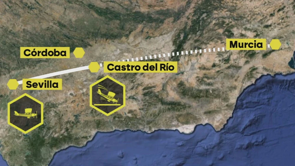 Lugar del accidente de avioneta en Córdoba