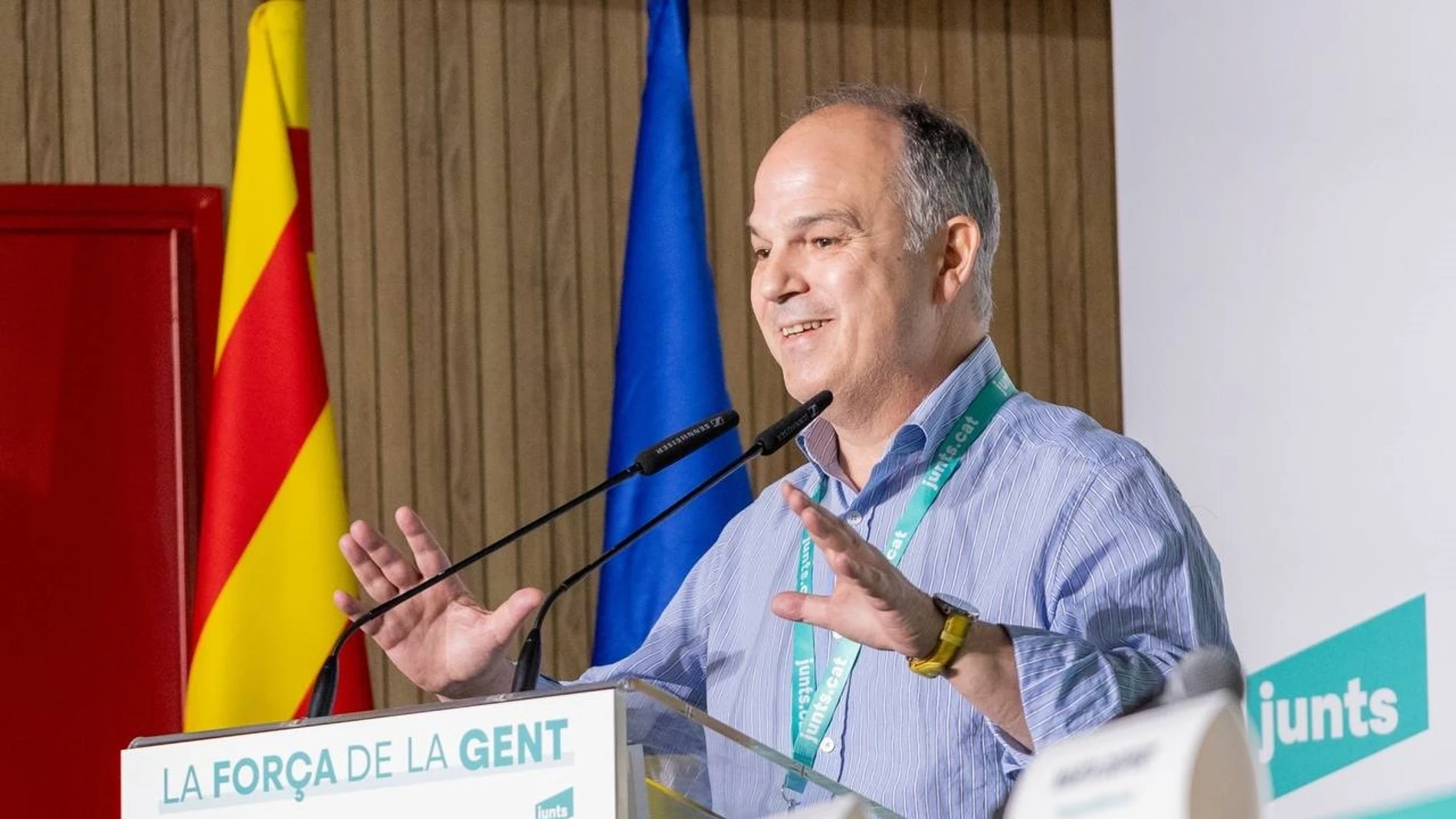 El secretario general de Junts, Jordi Turull, en el Consell Nacional del partido celebrado en Bolvir (Girona).