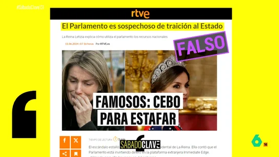 SÁBADO CLAVE - ESTAFAS QUE UTILIZAN LA IMAGEN DE LA REINA LETIZIA SÁBADO CLAVE - ESTAFAS QUE UTILIZAN LA IMAGEN DE LA REINA LETIZIA