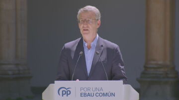 Alberto Núñez Feijóo, en el acto de presentación del acuerdo de la EBAU