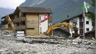 La zona afectada por las inundaciones en Suiza que han dejado cuatro muertos