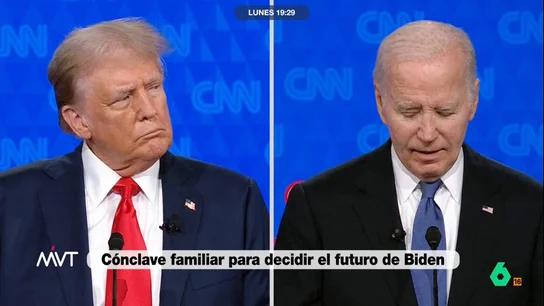 Cristina Pardo, sobre los ánimos a Joe Biden para que siga La familia de Joe Biden se ha reunido para animarle de que continúe adelante en su campaña a pesar de un debate en el que dejó claras muestras de deterioro. El análisis de Más Vale Tarde, en este vídeo.