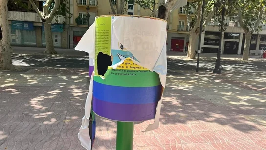 El Ayuntamiento de Xàtiva (Valencia) denuncia un acto vandálico contra una exposición de banderas LGTBI El Ayuntamiento de Xàtiva (Valencia) denuncia un acto vandálico contra una exposición de banderas LGTBI