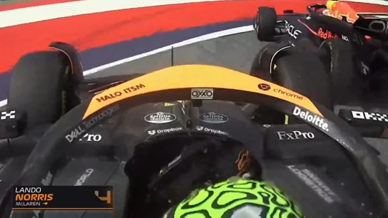 Lando Norris, en el incidente con Verstappen Lando Norris, en el incidente con Verstappen