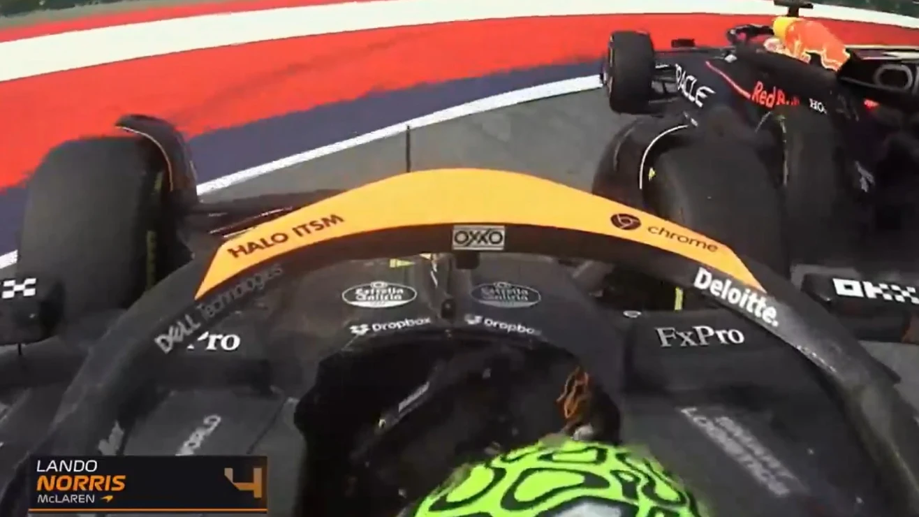 Lando Norris, en el incidente con Verstappen