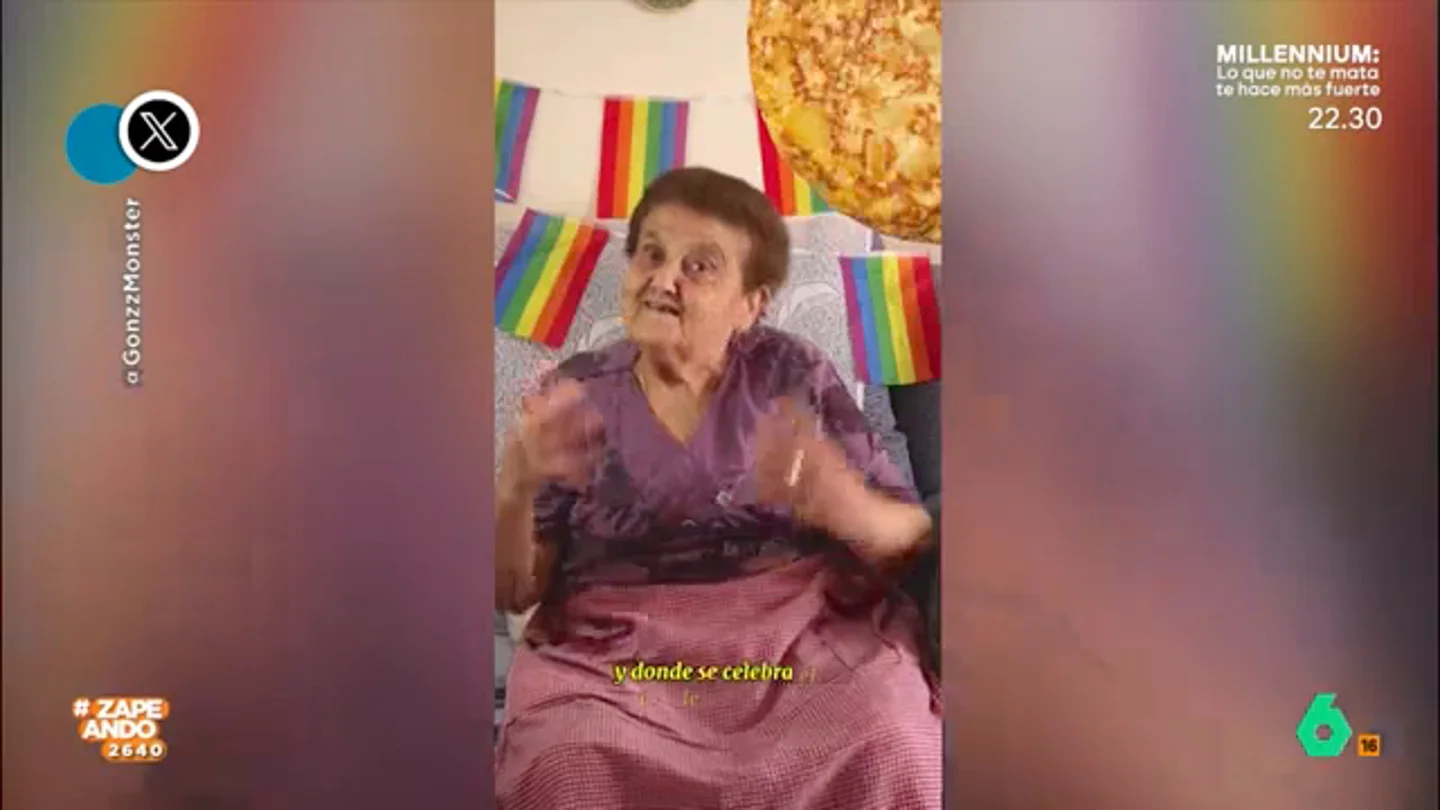 Los zapeadores aplauden la reivindicación por el Orgullo de una señora de 92 años: "¡Que estamos en 2024, señores!" Una señora de Extremadura reivindica el Orgullo en redes sociales