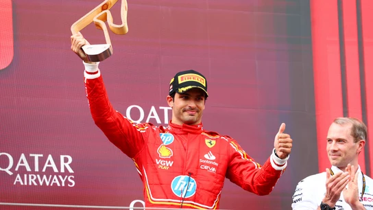 Carlos Sainz en el podio de Austria Carlos Sainz en el podio de Austria