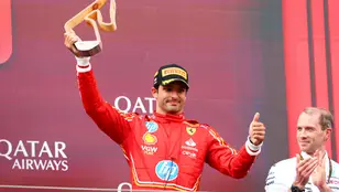 Carlos Sainz en el podio de Austria