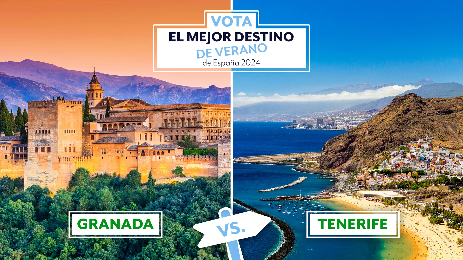 Granada vs Tenerife en la votación al mejor destino de verano de España 2024 Granada vs Tenerife en la votación al mejor destino de verano de España 2024