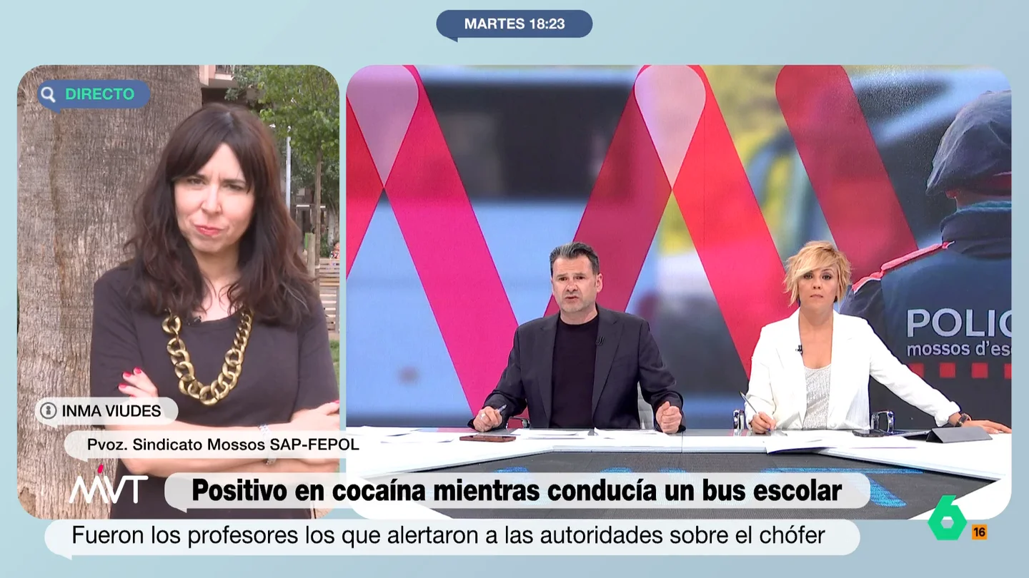 Iñaki López, sobre el conductor de un bus escolar que "iba rellenando documentos drogado" Iñaki López y Cristina Pardo analizan en este vídeo el caso del conductor de un autobús escolar tras ser detenido por conducción temeraria y dar positivo por cocaína con Inma Viudes, portavoz del sindicato de Mossos SAP-FEPOL.