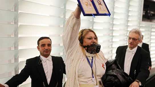 La eurodiputada de la ultraderecha rumana Diana Sosoaca La eurodiputada de la ultraderecha rumana Diana Sosoaca