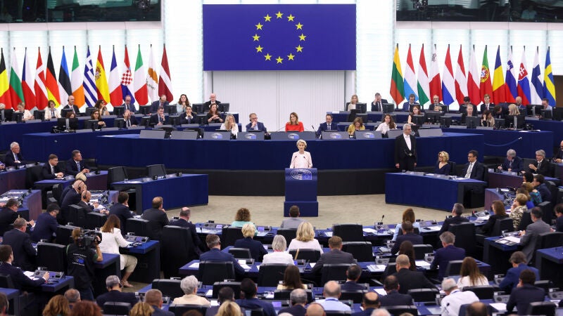 Ursula von der Leyen, en el Parlamento Europeo en Estrasburgo, Francia, el 18 de julio de 2024. 