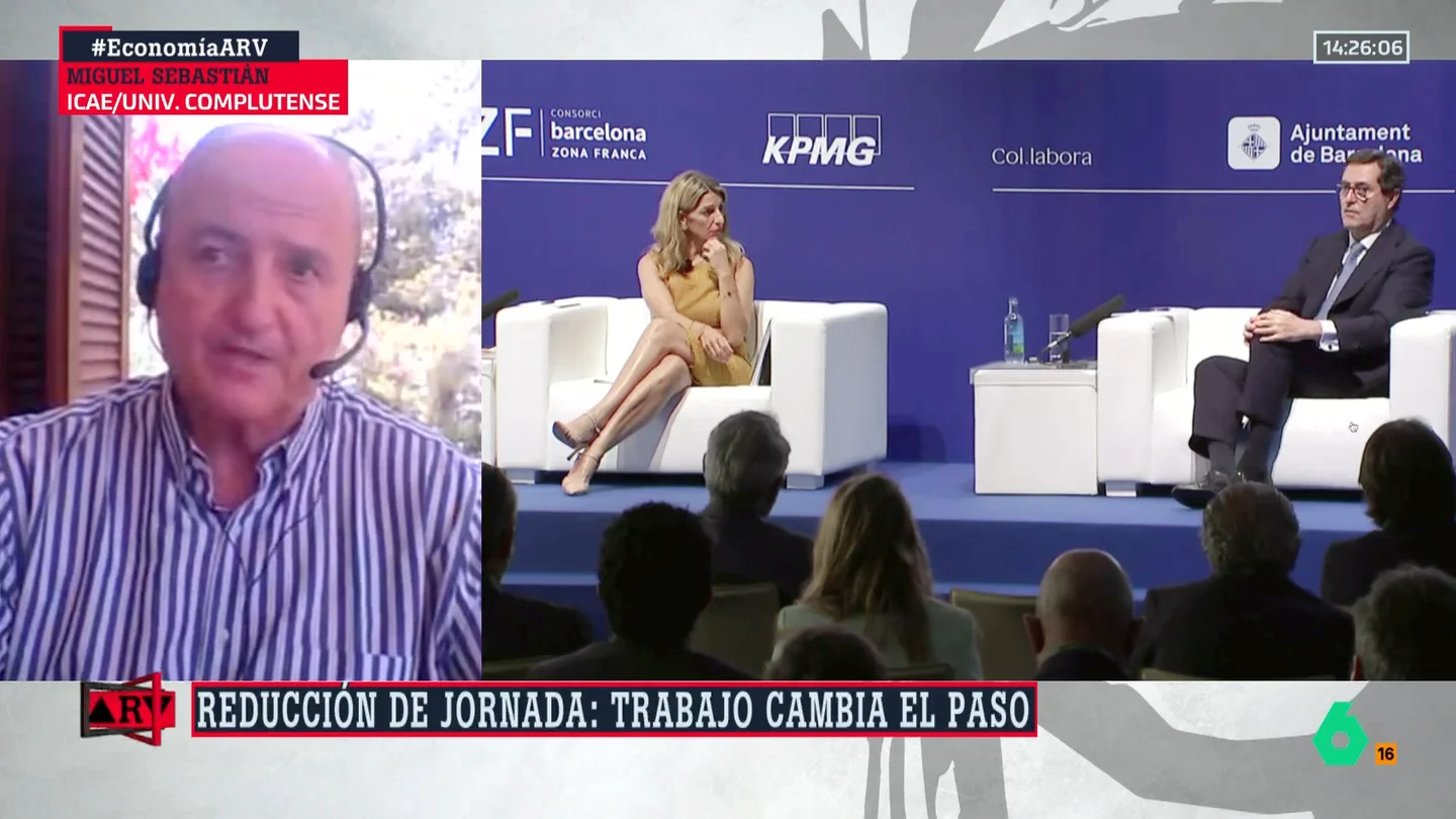 ARV- Miguel Sebastián reacciona a la reducción de la jornada laboral: "Tiene que ser pactada" ARV- Miguel Sebastián reacciona a la reducción de la jornada laboral: "Tiene que ser pactada"