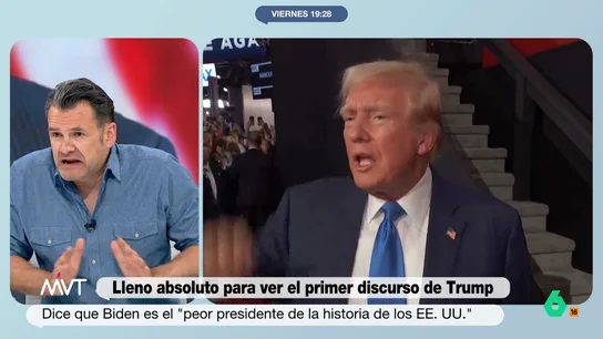 Iñaki López califica a Donald Trump como el "candidato naranja" "¿Y si gana el candidato naranja, crees que va a ser distinta esta segunda legislatura a la primera?", pregunta Iñaki López en este vídeo al experto en Relaciones Internacionales Pedro Rodríguez, que asegura que el Partido Republicano "ya es trumpismo".