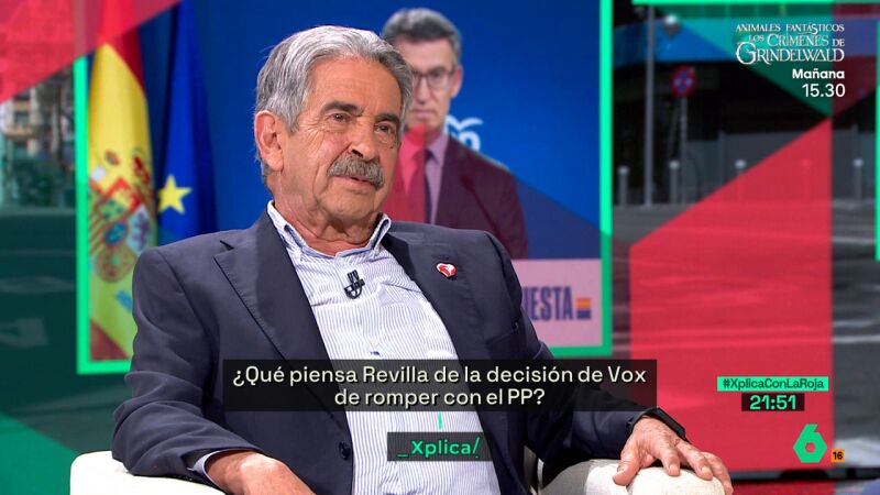 XPLICA La reflexión de Revilla sobre la ruptura de Vox con el PP: "Ni poniendo todo el dinero del mundo se puede conseguir una operación mejor para el Partido Popular"