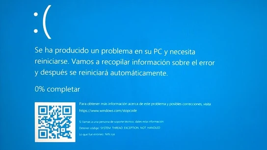 Pantalla azul de la muerte de Microsoft, en una imagen de archivo. Pantalla azul de la muerte de Microsoft, en una imagen de archivo.
