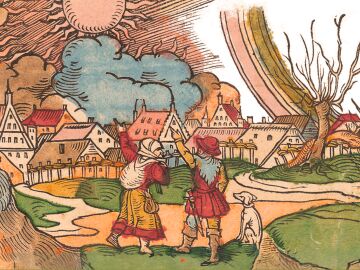 Detalle de la cubierta de 'El sastre que llegó al cielo y otros cuentos', de los hermanos Grimm