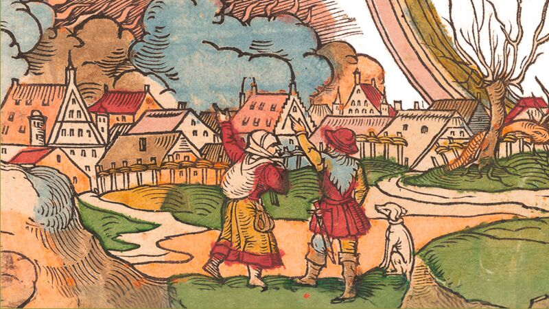 Detalle de la cubierta de 'El sastre que llegó al cielo y otros cuentos', de los hermanos Grimm