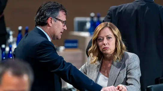 La primera ministra italiana, Giorgia Meloni, asiste a una reunión de la OTAN La primera ministra italiana, Giorgia Meloni, asiste a una reunión de la OTAN