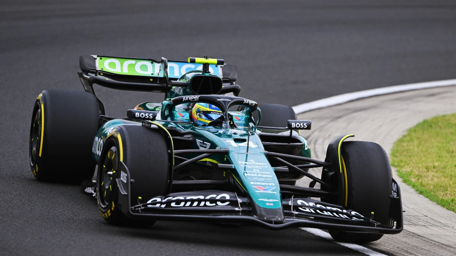 Fernando Alonso en Hungría. Fuente: LaSexta