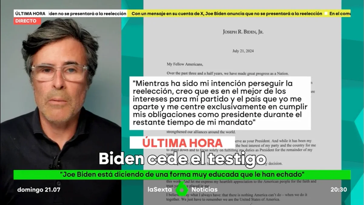 Sandro Pozzi on Biden’s resignation: “He is saying in a very polite way that he has been fired” Sandro Pozzi on Biden’s resignation: “He is saying in a very polite way that he has been fired”