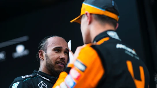 Lewis Hamilton, con Lando Norris Lewis Hamilton, con Lando Norris
