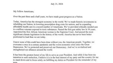 La carta íntegra de Joe Biden