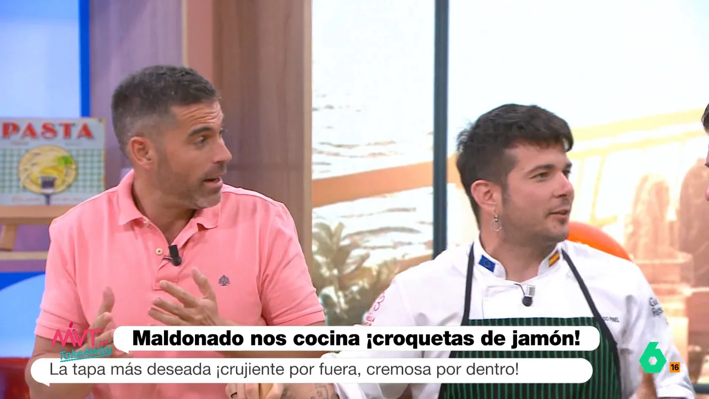 Carlos Maldonado se 'rebela' contra Pablo Ojeda y sus croquetas saludables: "¡Que no las comemos todos los días!" Carlos Maldonado se 'rebela' contra Pablo Ojeda y sus croquetas saludables: "¡Que no las comemos todos los días!"