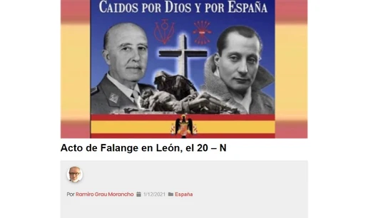 Artículo del abogado Ramiro Grau Morancho sobre un acto falangista Artículo del abogado Ramiro Grau Morancho sobre un acto falangista