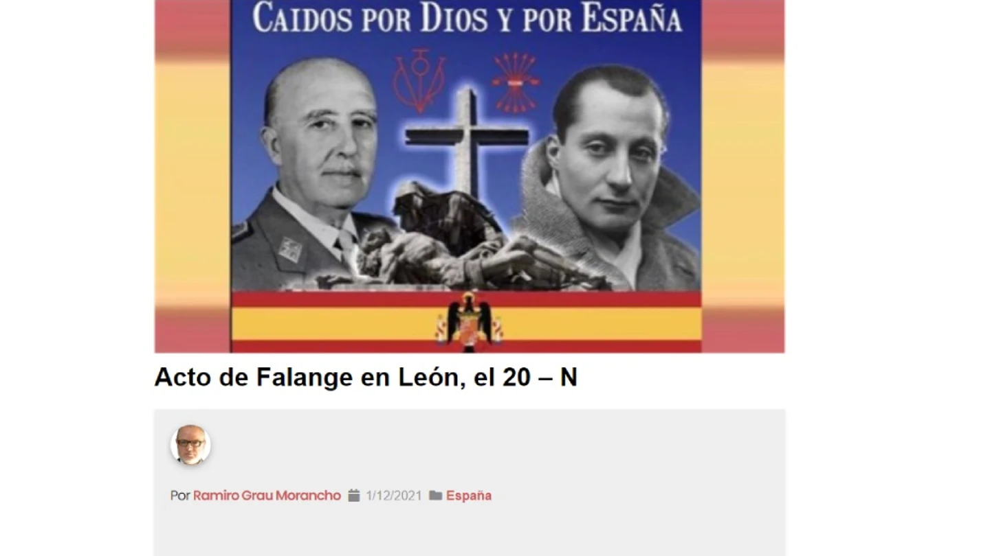 Artículo del abogado Ramiro Grau Morancho sobre un acto falangista Artículo del abogado Ramiro Grau Morancho sobre un acto falangista